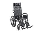 300 lbs Capacity Wheelchair - Full Arms, 20 Inch Seat - Silver Vein