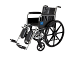 Medline MDS806200D Excel 2000 Wheelchairs 18 W x 16 D Inch Seat with Permanent Full-Length Arms and Detachable Elevating Legrests - Black Upholstery