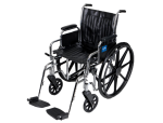 Medline MDS806250D Excel 2000 Wheelchairs 18 W x 16 D Inch Seat with Removable Desk-Length Arms and Swing-Away Footrests - Black Upholstery