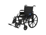 Medline MDS806575 Extra-Wide Wheelchair 22 W x 18 D Inch Seat with Elevating Legrests