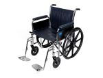MedLine MDS806700FLA Heavy Duty Extra-Wide Wheelchair 20 W x 18 D Inch Seat with Removable Full-Length Arms and Removable Swing-Away Footrests