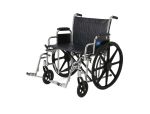 Medline MDS806800 Heavy Duty Extra-Wide Wheelchair 22 W x 18 D Inch Seat with Removable Desk-Length Arms and Detachable Swing-Away Footrests