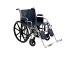 MedLine Heavy Duty Extra-Wide Wheelchair 22 W x 18 D Inch Seat with Removable Desk-Length Arms and Detachable Elevating Legrests