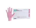X-Small, Ansell Micro-Touch NITRAFREE Pink Examination Gloves