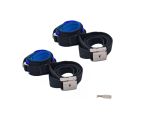 Heavy-Duty Locking Restraint Cuffs with D-Ring: Regular/Blue
