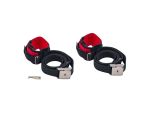 Heavy-Duty Locking Restraint Cuffs with D-Ring: Large/Red