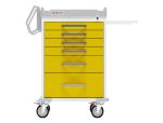 6 Drawer Cart, Keyed Lock, Yellow