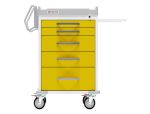 5-Drawer Cart, Keyed Lock, Yellow