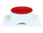 Ceramic Set of Meal Lifter Dining Aid, 9 Inch Round Dinner Plate, White Silicone Placemat - Red