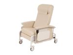 Taupe, Vinyl Drop Arm Care Cliner with Nylon Casters