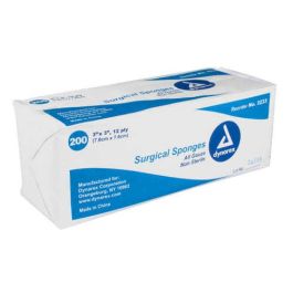 Dynarex 3233 Surgical Gauze Sponges 3 x 3 Inch, 12 Ply - Sterile