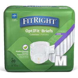 Medline FitRight OptiFit Super Absorbency Briefs with Tabs and Phytoplex