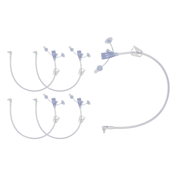 12 Inch Length, Continuous Feed, 2 Port Y, SECUR-LOK Right Angle Connector w/ Clamp (For MIC-Key Low Profile Gastrostomy Feeding Tube)