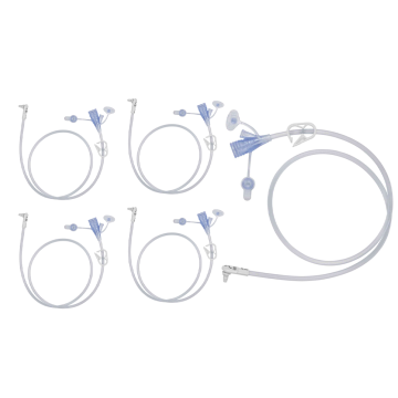 24 Inch Length, Continuous Feed, 2 Port Y, SECUR-LOK Right Angle Connector w/ Clamp (For MIC-KEY Low Profile Gastrostomy Feeding Tube)
