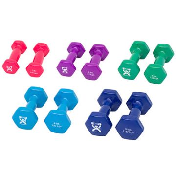 CanDo Vinyl-Coated Dumbbells w/ Optional Rack