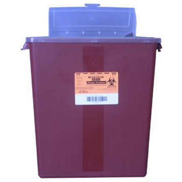  Red Sharps Container w/ Horizontal Lid 12.5 W x 6 D x 13.5 H Inches 