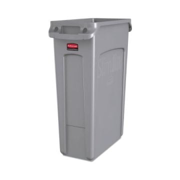 Rubbermaid Vented Slim Jim 23 Gal LLDPE Trash Can - FG354060GRAY