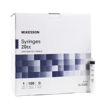 McKesson 20 mL Syringes with Luer Lock Tip