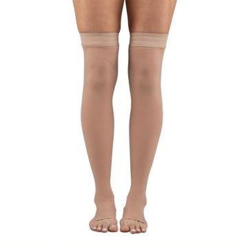 Shape To Fit 20-30 mmHg Unisex Sheer Open Toe Thigh High Hosiery  