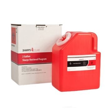2 Gallon Assure Red Vertical Entry Mailback Sharps Container - SA2G-12