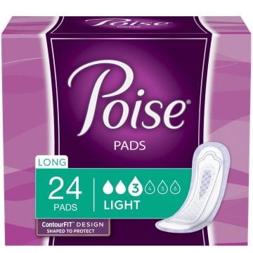 Poise Long Length Bladder Control Pads Light Absorbency