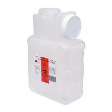 1.5 Gallon Leaktight Sharps Container Translucent Base with Horizontal/Vertical Entry - 2201-LPBW-22