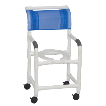 MJM PVC Shower Chair with Deluxe Elongated Open Seat