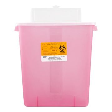 3 Gallon MedPro Translucent Red Stackable Sharps Container with Horizontal Entry - 8710TF