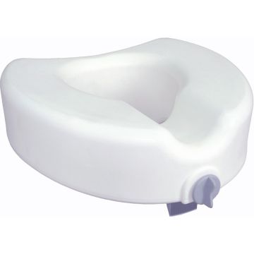 Elongated, Raised Toilet Seat with Lock
