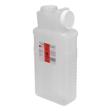 2.5 Gallon Sharps Container Post Translucent Vertical Entry - 1101-LPBW-16