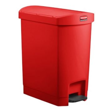 Rubbermaid Slim Jim 8 Gal Step-on Trash Can, Red - 1883564