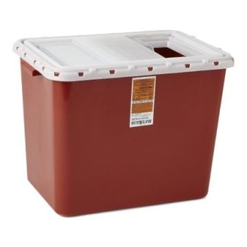 10 Gallon Medline Red Sharps Container with Horizontal/Vertical Entry - MDS705210SL