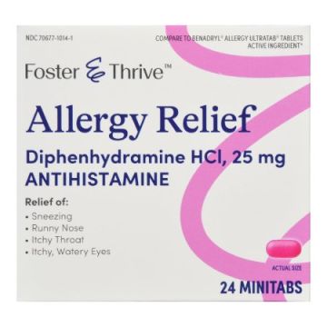 Foster & Thrive Allergy Relief Antihistamine - 24 Minitabs