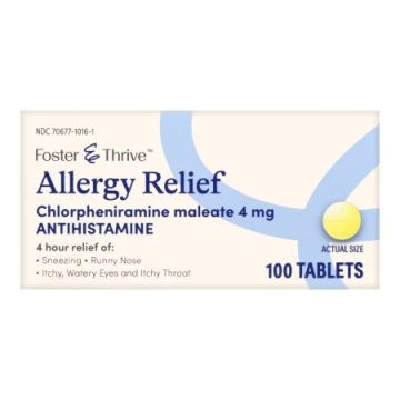 Foster & Thrive Allergy Relief, Antihistamine - 100 Tablets