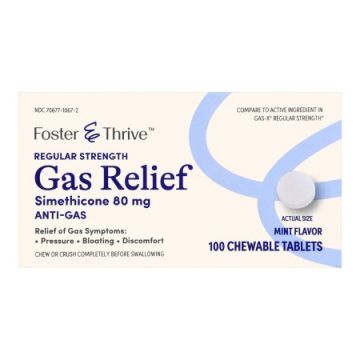 Foster & Thrive Gas Relief - 100 Chewable Tablets
