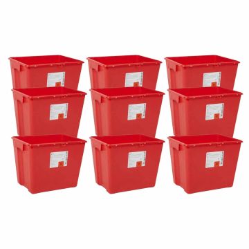 13.5 H x 17.3 W x 13 L Inch - 8 Gallon, Red