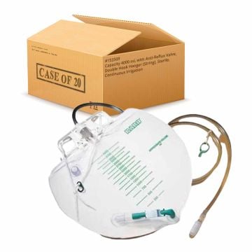 Capacity 4000 mL with Anti-Reflux Valve, Double Hook Hanger (String), Sterile, Continuous Irrigation