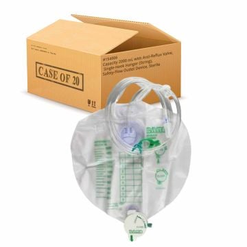 Capacity 2000 mL with Anti-Reflux Valve, Single-Hook Hanger (String), Safety-Flow Outlet Device, Sterile 