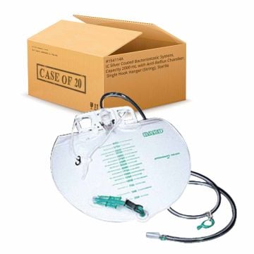 IC Silver Coated Bacteriostatic System, Capacity 2000 mL with Anti-Reflux Chamber, Single Hook Hanger (String), Sterile 