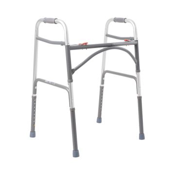 Bariatric Dual Release Folding Walker Adjustable Height McKesson Steel Frame 500 lbs. Weight Capacity 32-1/2 to 39 Inch Height (146-10220-2)