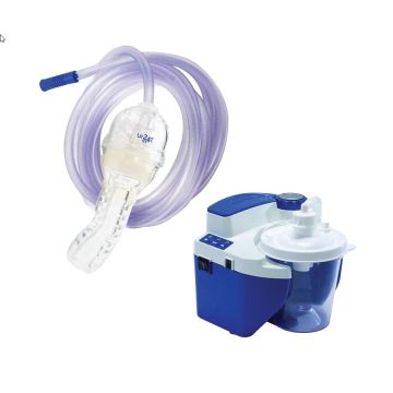 TRUECLR M Adult Male Reusable Catheter (Best for Uncircumcised Penises) w/ 800 mL Vacu-Aide QSU Quiet Suction Unit, External Filter, 6 Foot Tubing, and Power Cord 