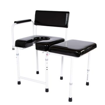 with Ensolite Seat, Padded Arm, Padded Back, Sidearm and B-O Transfer Bench with Cane Tips