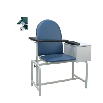 Padded Blood Drawing Chair with Cabinet and Right Side Pivot Arm