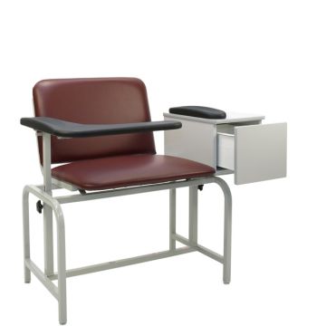 Padded Bariatric Blood Draw Chair with Cabinet and Flame Resistant Material