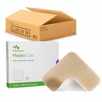 Molnlycke 284390 Mepilex Lite Dressing, 6 x 6 Inches | Vitality