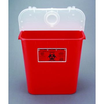 8 Gallon Bemis Sentinel Red Sharps Container with Vertical Entry - 108 030