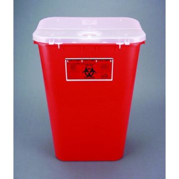 11 Gallon Bemis Sentinel Red Sharps Container with Horizontal/Vertical Entry - 111 030