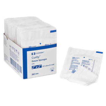 8-Ply 2 x 2 Inch Square - Sterile Peel Back Package