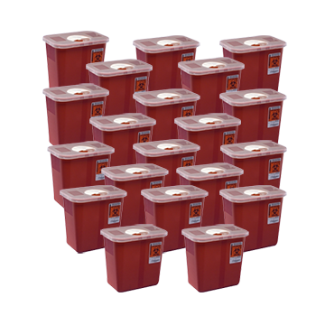 2 Gallon Red: 10 in. x 7.25 in. x 10.5 in. with Rotor Lid_pack of 20
