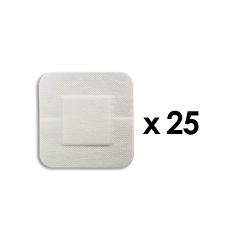 4 x 4 Inch Bandage, 2-1/2 x 2-1/2 Inch Pad x 25